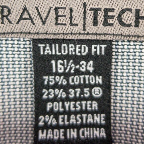 Jos. A. Bank Traveler Shirt Men's 16.5 - 34 Gray Cotton Poly Blend Button-Up - Picture 7 of 13